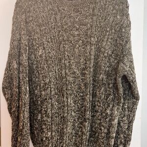 Structure Men's Green and Cream Knit Crewneck Sweater